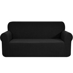 Чехол на 2-местный диван жаккардовый, черный  цена и информация | Чехлы для мебели | kaup24.ee
