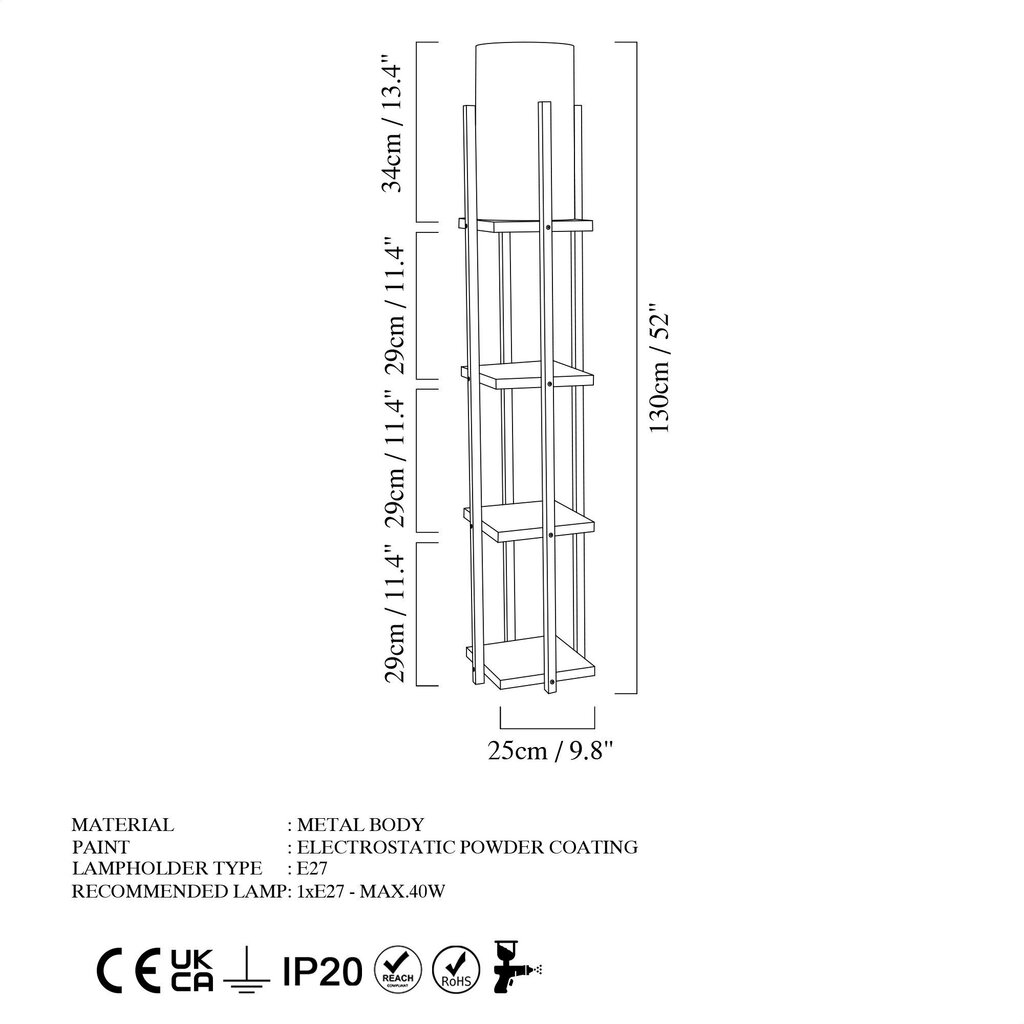 Toršeras Shelf Lamp-8113 цена и информация | Põrandalambid | kaup24.ee