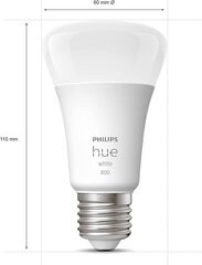 Лампа Philips Hue White E27, 806 лм, управление через приложение. цена и информация | Лампочки | kaup24.ee