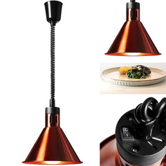 Инфракрасная ИК-лампа для подогрева пищи, подвесная, медь, диаметр. 27 см 250 Вт цена и информация | Люстры | kaup24.ee