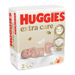 Mähkmed Huggies Extra Care 2 (3-6 kg), 24 tk цена и информация | Подгузники | kaup24.ee