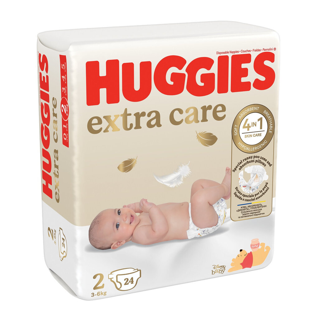 Mähkmed Huggies Extra Care 2 (3-6 kg), 24 tk цена и информация | Mähkmed | kaup24.ee