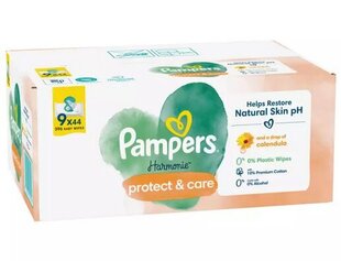 Pampers Harmonie Protect & Care Niisked Beebisalvrätid, 9 Pakki hind ja info | Niisked salvrätikud | kaup24.ee