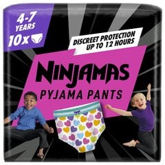 Пижамные трусы - подгузники Pampers Ninjamas Heart, 10 штук, 17-30 кг. цена и информация | Подгузники | kaup24.ee