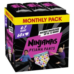 Pampers Ninjamas Pidžaamapüksid Heart, 60 tk, 17-30 kg hind ja info | Mähkmed | kaup24.ee