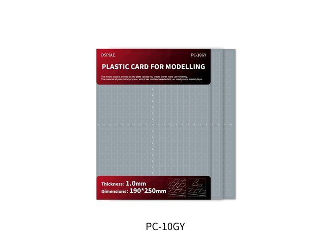 DSPIAE PC-10GY Plastic Card For Modellin (1,0 mm plastlehed 3 tk.), DS56007 цена и информация | Kunstitarbed, voolimise tarvikud | kaup24.ee