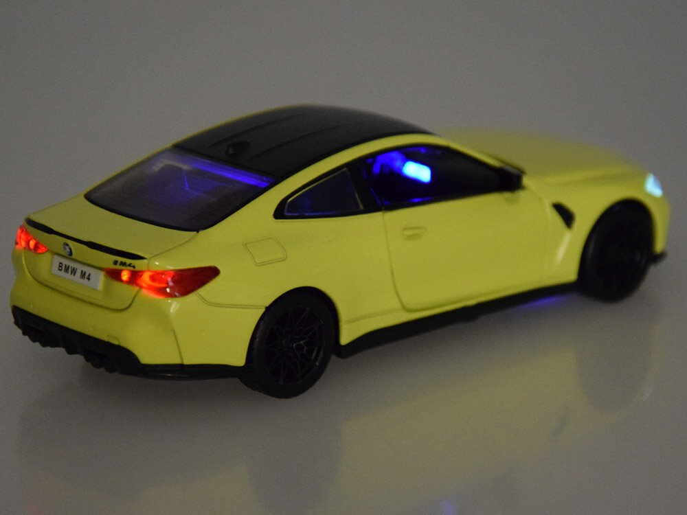 Metallist automudel BMW M4, kollane hind ja info | Poiste mänguasjad | kaup24.ee