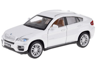металлический автомобиль - bmw x6, белый цена и информация | Игрушки для мальчиков | kaup24.ee