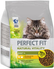 Корм Perfect Fit Natural Vitality для кошек с курицей и индейкой, 3х2,4 кг цена и информация | Сухой корм для кошек | kaup24.ee