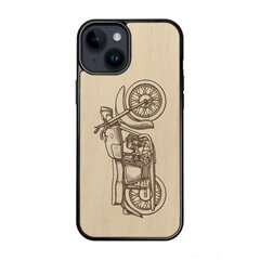 Деревянный чехол для iPhone 15 FoxysCraft, Motorcycle, ольха цена и информация | Чехлы для телефонов | kaup24.ee
