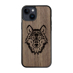 Деревянный чехол для iPhone 15 FoxysCraft, Wolf, ореховое дерево цена и информация | Чехлы для телефонов | kaup24.ee