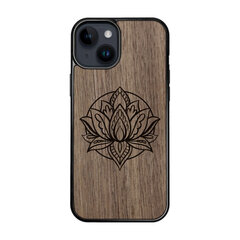 Деревянный чехол для iPhone 15 FoxysCraft, Lotus, ореховое дерево цена и информация | Чехлы для телефонов | kaup24.ee