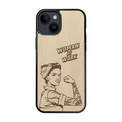 Деревянный чехол для iPhone 15 FoxysCraft, Strong woman, ольха цена и информация | Чехлы для телефонов | kaup24.ee
