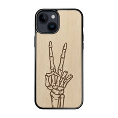 Деревянный чехол для iPhone 15 FoxysCraft, Skeleton hand, ольха цена и информация | Чехлы для телефонов | kaup24.ee