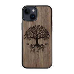 Деревянный чехол для iPhone 15 FoxysCraft, Tree of life, ореховое дерево цена и информация | Чехлы для телефонов | kaup24.ee