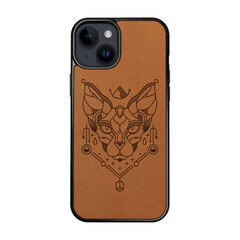 Кожаный чехол для iPhone 15 FoxysCraft, Egyptian cat цена и информация | Чехлы для телефонов | kaup24.ee