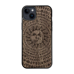 Деревянный чехол для iPhone 15 Plus FoxysCraft, Occult sun and moon, ореховое дерево цена и информация | Чехлы для телефонов | kaup24.ee