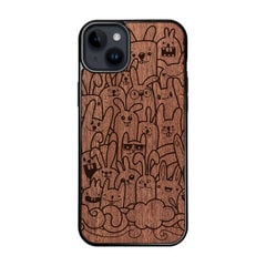 Деревянный чехол для iPhone 15 Plus FoxysCraft, Bunnies, красное дерево цена и информация | Чехлы для телефонов | kaup24.ee