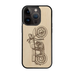 Деревянный чехол для iPhone 15 Pro FoxysCraft, Motorcycle, ольха цена и информация | Чехлы для телефонов | kaup24.ee