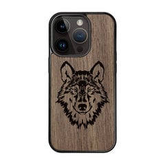 Деревянный чехол для iPhone 15 Pro FoxysCraft, Wolf, ореховое дерево цена и информация | Чехлы для телефонов | kaup24.ee