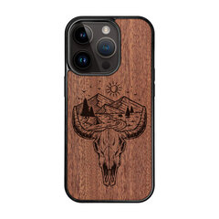 Деревянный чехол для iPhone 15 Pro FoxysCraft, Wildlife, красное дерево цена и информация | Чехлы для телефонов | kaup24.ee