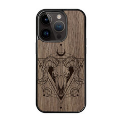 Деревянный чехол для iPhone 15 Pro FoxysCraft, Ram skull, ореховое дерево цена и информация | Чехлы для телефонов | kaup24.ee