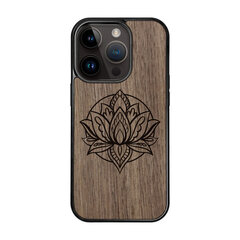 Деревянный чехол для iPhone 15 Pro FoxysCraft, Lotus, ореховое дерево цена и информация | Чехлы для телефонов | kaup24.ee
