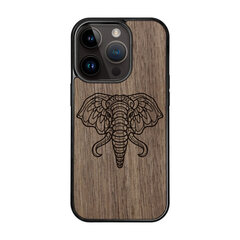 Деревянный чехол для iPhone 15 Pro FoxysCraft, Elephant, ореховое дерево цена и информация | Чехлы для телефонов | kaup24.ee