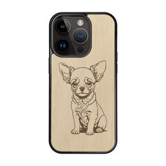 Деревянный чехол для iPhone 15 Pro FoxysCraft, Chihuahua, ольха цена и информация | Чехлы для телефонов | kaup24.ee
