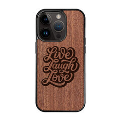 Деревянный чехол для iPhone 15 Pro FoxysCraft, Live Laugh Love, красное дерево цена и информация | Чехлы для телефонов | kaup24.ee