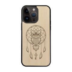 Деревянный чехол для iPhone 15 Pro Max FoxysCraft, Owl dream catcher, ольха цена и информация | Чехлы для телефонов | kaup24.ee