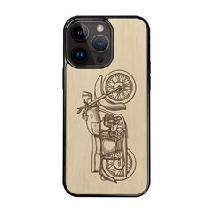 Деревянный чехол для iPhone 15 Pro Max FoxysCraft, Motorcycle, ольха цена и информация | Чехлы для телефонов | kaup24.ee