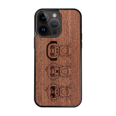 Деревянный чехол для iPhone 15 Pro Max FoxysCraft, Three wise monkeys, красное дерево цена и информация | Чехлы для телефонов | kaup24.ee