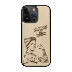 Деревянный чехол для iPhone 15 Pro Max FoxysCraft, Strong woman, ольха цена и информация | Чехлы для телефонов | kaup24.ee