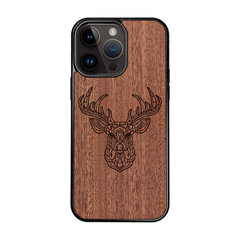 Деревянный чехол для iPhone 15 Pro Max FoxysCraft, Deer, красное дерево цена и информация | Чехлы для телефонов | kaup24.ee