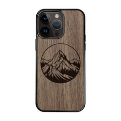 Деревянный чехол для iPhone 15 Pro Max FoxysCraft, Mountains, ореховое дерево цена и информация | Чехлы для телефонов | kaup24.ee