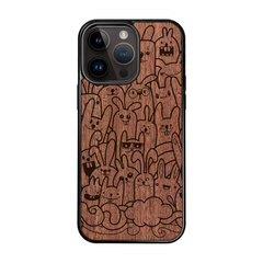 Деревянный чехол для iPhone 15 Pro Max FoxysCraft, Bunnies, красное дерево цена и информация | Чехлы для телефонов | kaup24.ee