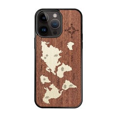 Деревянный чехол для iPhone 15 Pro Max FoxysCraft, World Map, красное дерево ir ольха цена и информация | Чехлы для телефонов | kaup24.ee