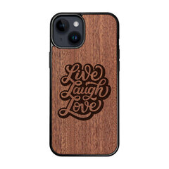 Puidust ümbris iPhone 14 FoxysCraft, Live Laugh Love цена и информация | Чехлы для телефонов | kaup24.ee