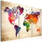 Maal - The World's Map in Watercolor hind ja info | Seinapildid | kaup24.ee