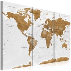 Maal - World Map: White Poetry hind ja info | Seinapildid | kaup24.ee