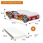 Laste voodi iGlobal Auto Car Bed, Corvetta + madrats 140x70 cm, punane цена и информация | Lastevoodid | kaup24.ee