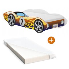 Детская кровать 140x70 см,  iGLOBAL, Auto Car Bed, Corvetta + матрас, хамелеон цена и информация | Детские кровати | kaup24.ee