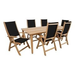 Комплект садовой мебели Maldive со складными стульями, черный цена и информация | Комплекты уличной мебели | kaup24.ee