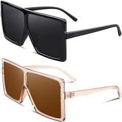 Большие квадратные поляризованные женские солнцезащитные очки x2, черные LD-00000163P цена и информация | Женские солнцезащитные очки | kaup24.ee