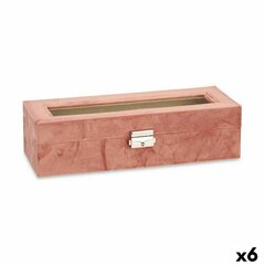 Коробка для часов Розовый Металл (30,5 x 8,5 x 11,5 cm) (6 штук) цена и информация | Детали интерьера | kaup24.ee
