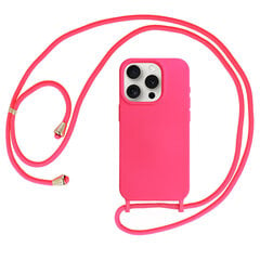 Силиконовый чехол с ремешком для Iphone 15 Plus дизайн 1, розовый цена и информация | Чехлы для телефонов | kaup24.ee