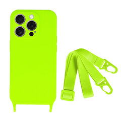 Силиконовый чехол с ремешком для Iphone 15 Plus дизайн 2, зеленый цена и информация | Чехлы для телефонов | kaup24.ee