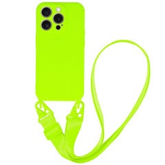 Силиконовый чехол с ремешком для Iphone 15 Plus дизайн 2, зеленый цена и информация | Чехлы для телефонов | kaup24.ee