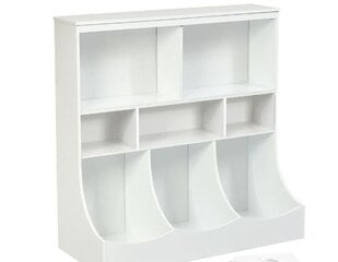 Puidust mänguasjakapp Costway, 93 x 40 x 94 cm, valge цена и информация | Шкафчики в детскую | kaup24.ee